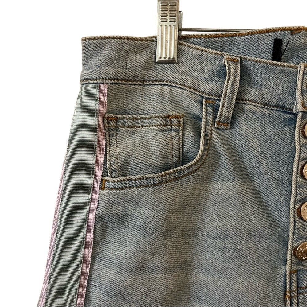 Veronica Beard High Rise Jeans Baby Boot Carolyn Ribbon Stripe‎ Aire 29/8 - Picture 9 of 14